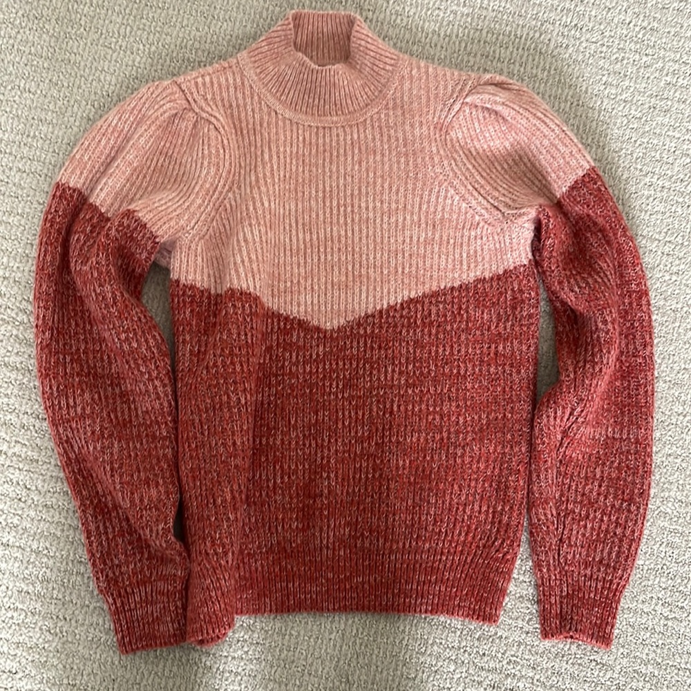 Vero Moda Pink and Red Turtleneck Sweater